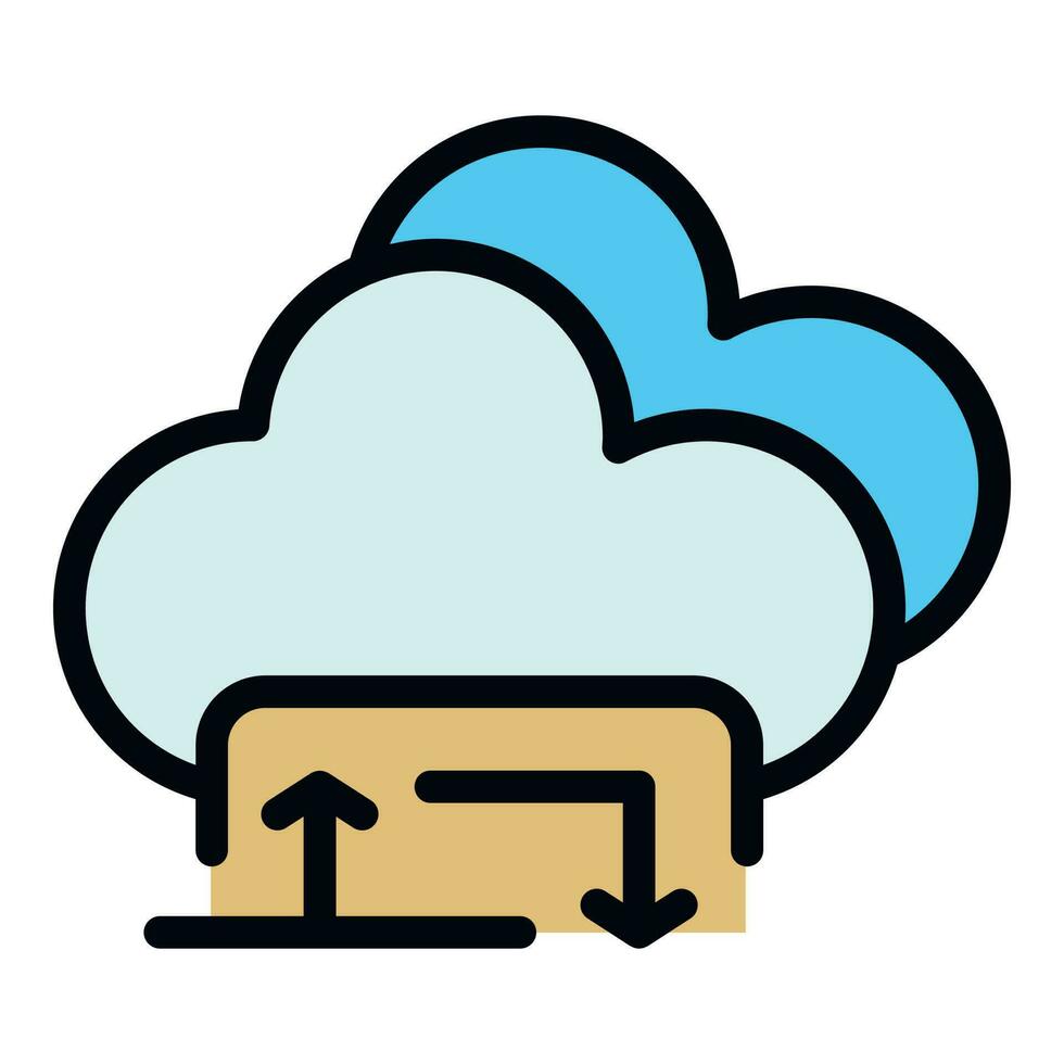 Filter search data cloud icon vector flat