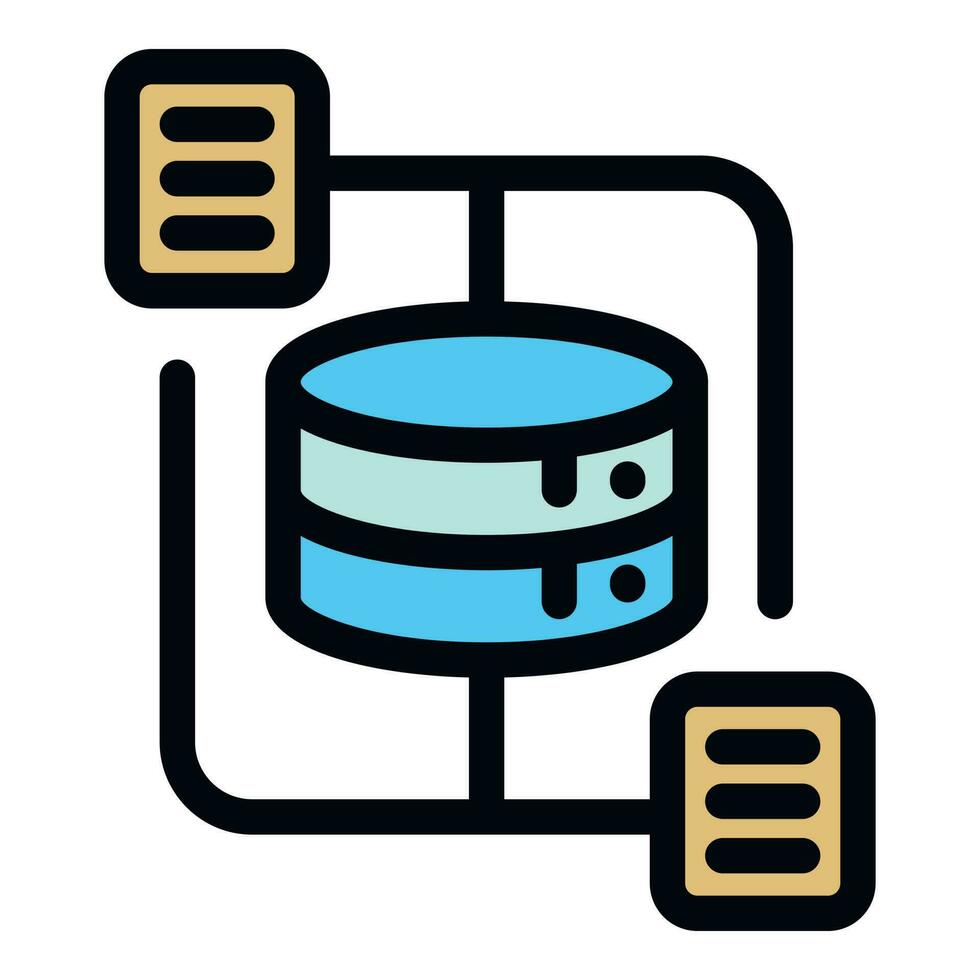 File server data icon vector flat