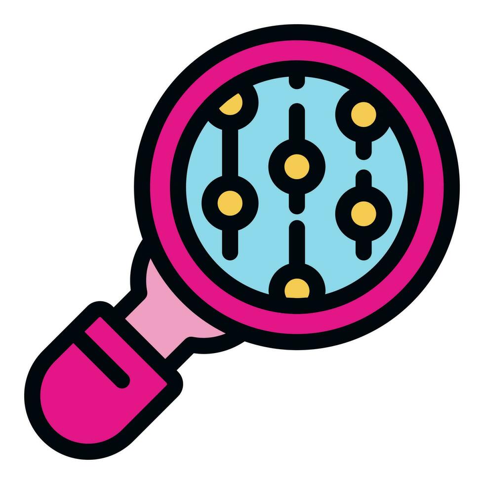 Brainstorming magnifier icon vector flat