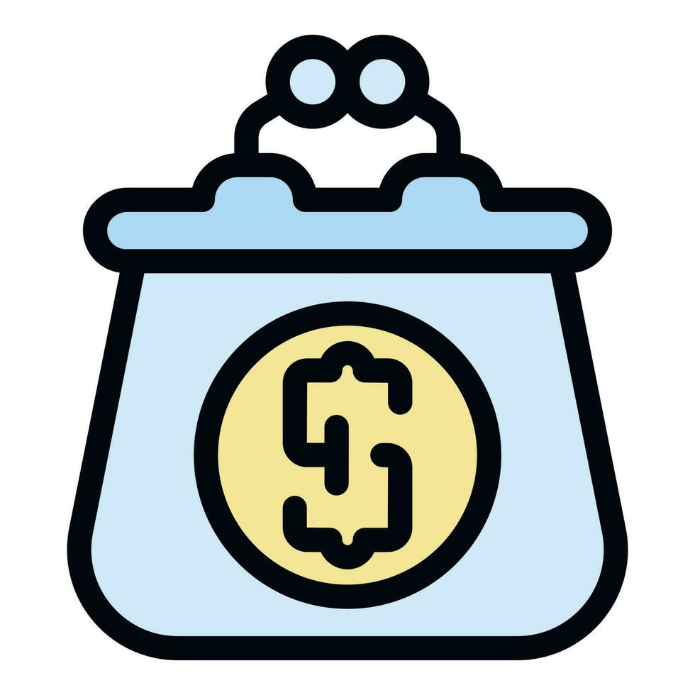 Wallet money icon vector flat