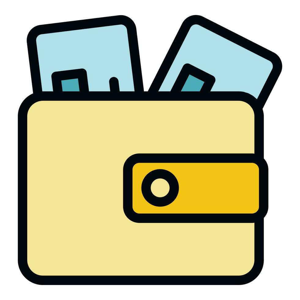 Money wallet icon vector flat