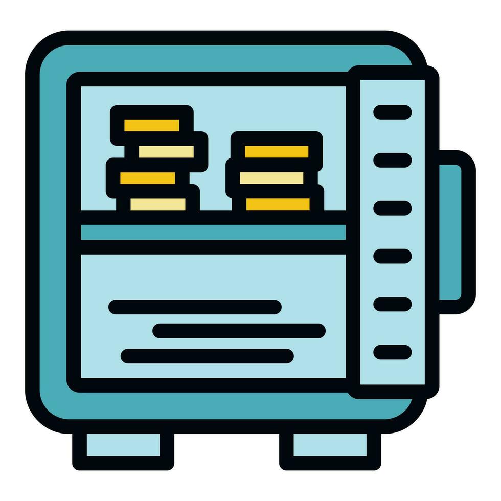 Deposit room open money icon vector flat
