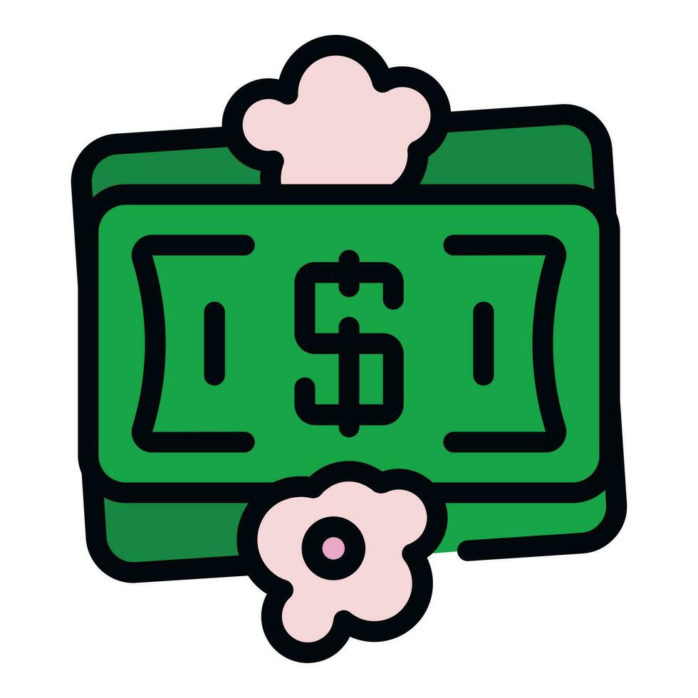 Laundry money icon vector flat