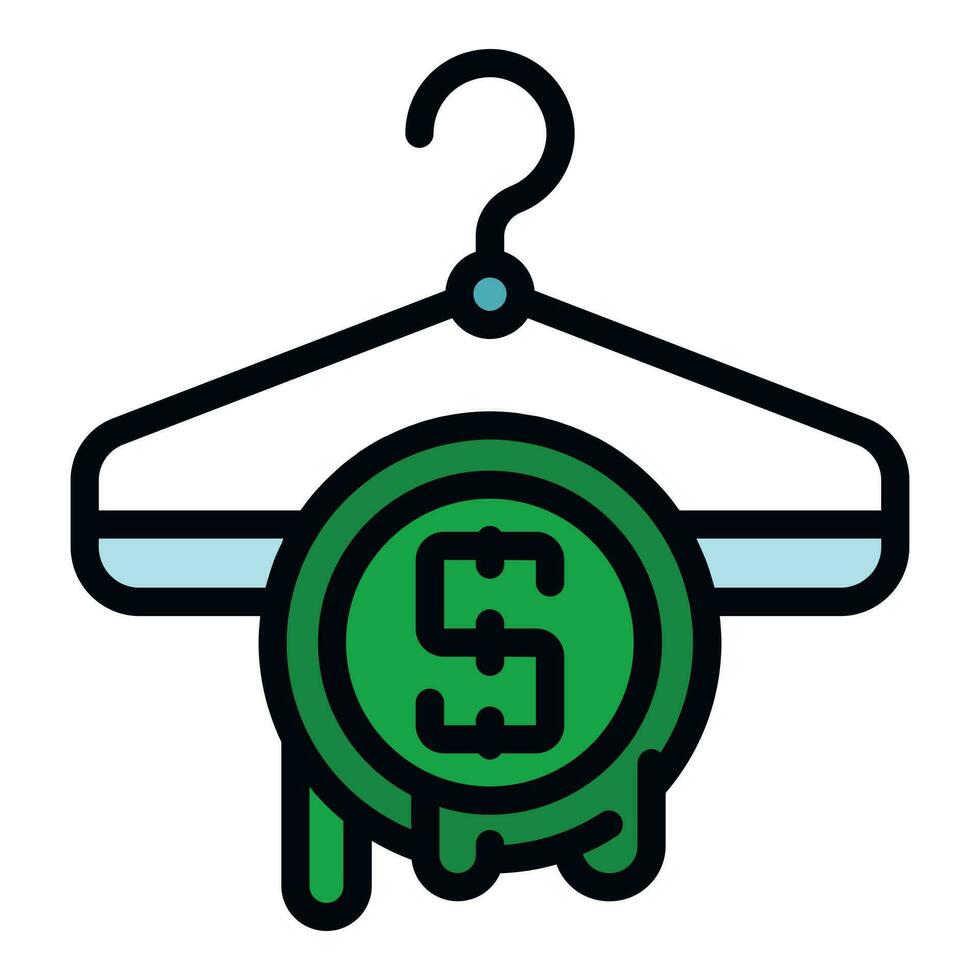 Laundry money hanger icon vector flat