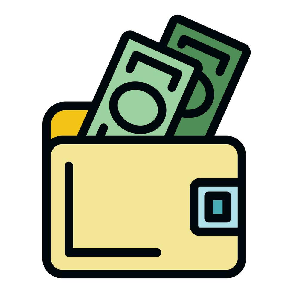 Money wallet icon vector flat