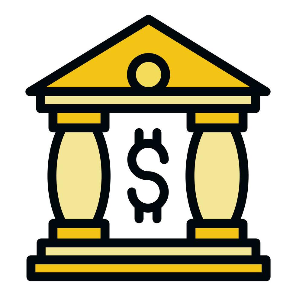 Dollar themple icon vector flat