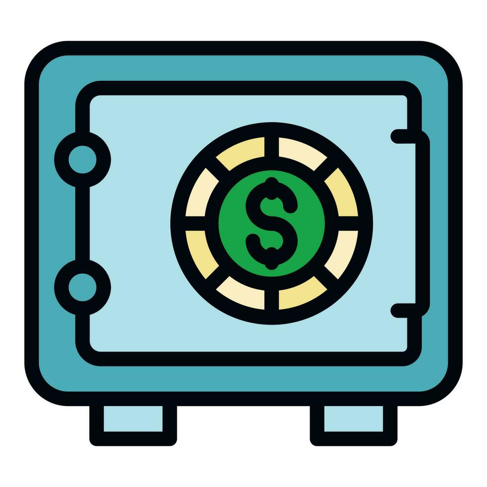 Laundry money steel safe icon vector flat