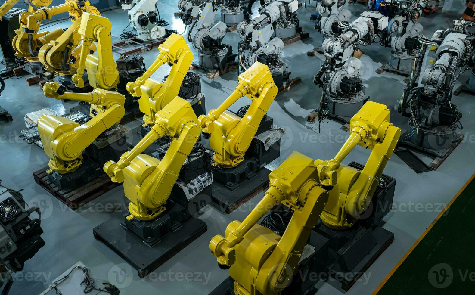 Robot warehouse, a place to store robotic arm to inspect, program and test before delivering to customers. photo