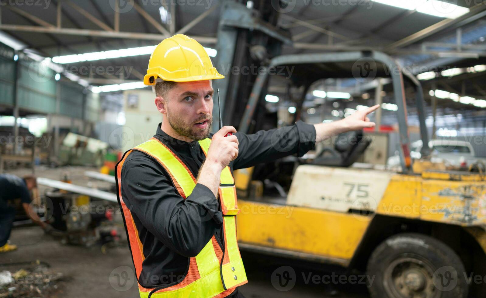 Engineers must utilize walkie talkie to move heavy equipment quickly and without becoming stranded. photo