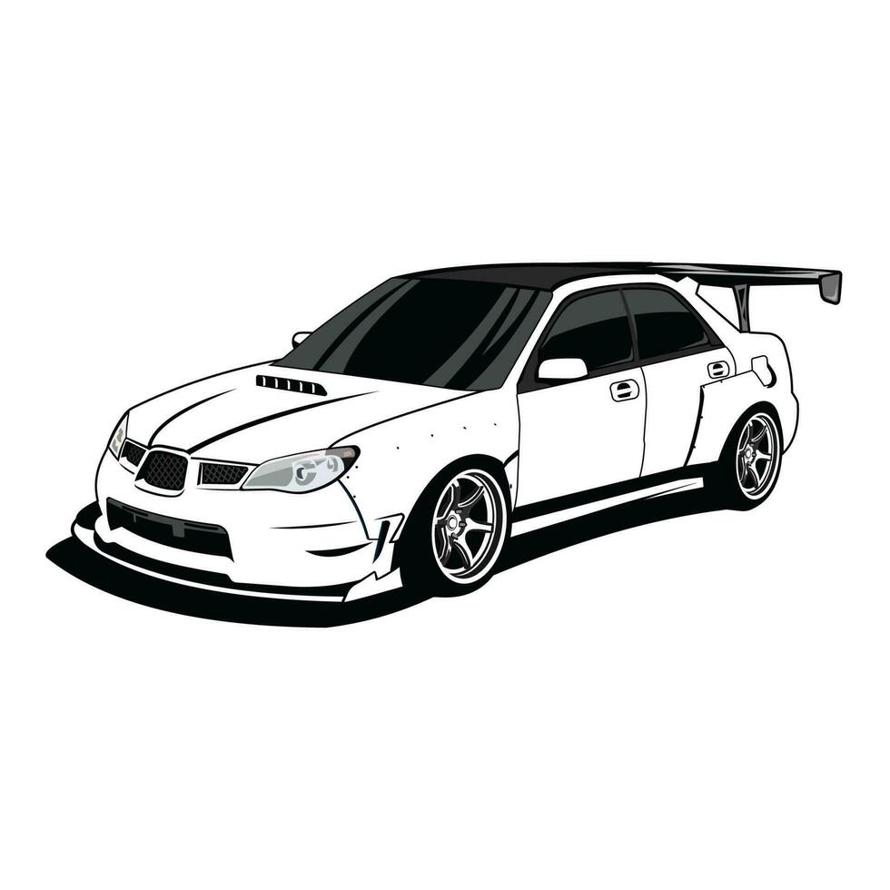 race car black and white flat vector design