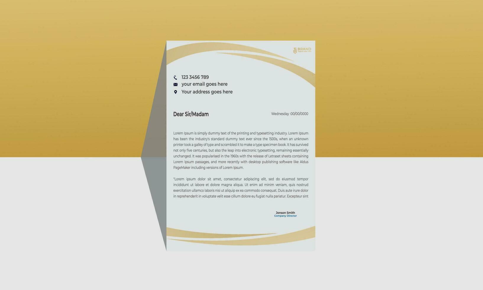 Creative simple letterhead design for business vector