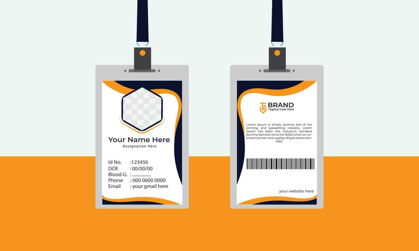 Abstract business id card template design, simple clean with vector format