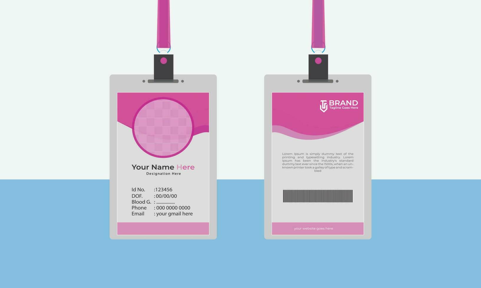 eye catching id card design for business , simple and clean design with vector format