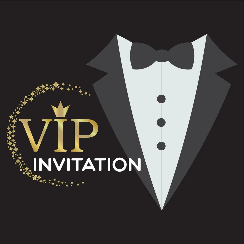VIP invitación, smoking icono vector ilustración símbolo