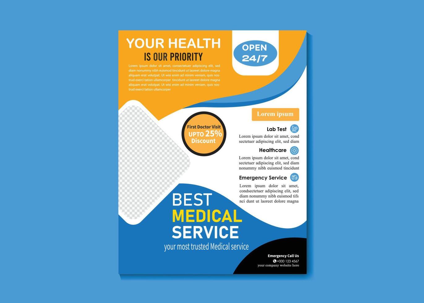 Vector medical healthcare flyer template