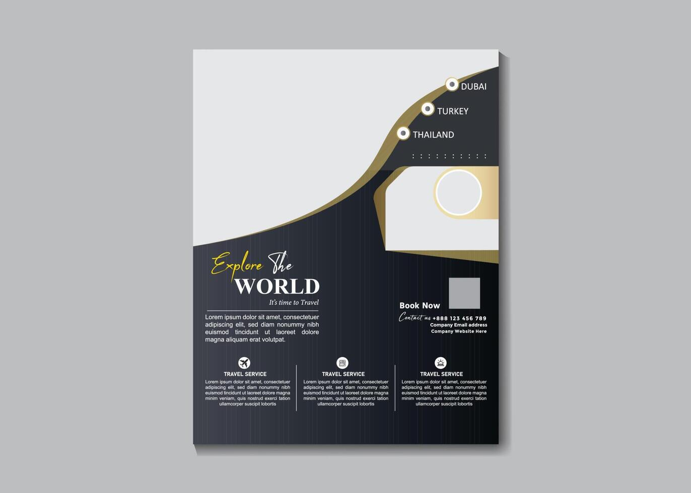 vector negocio volantes diseño y folleto cubrir página modelo para viaje agencia