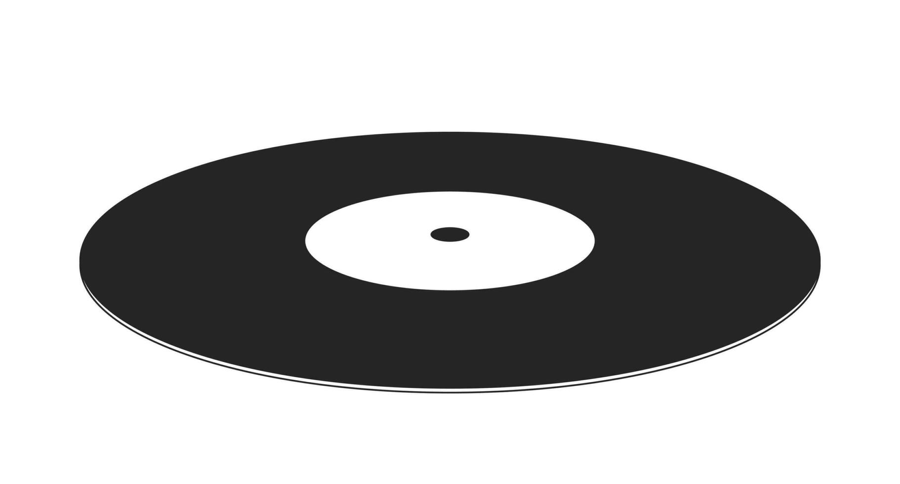 Vinyl record line art vector cartoon icon. Cd disk. 70s disco. Editorial, magazine spot illustration black and white. Outline object isolated on white. Editable 2D simple drawing, graphic design