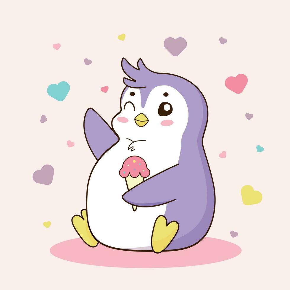 Cute Penguin Illustration vector