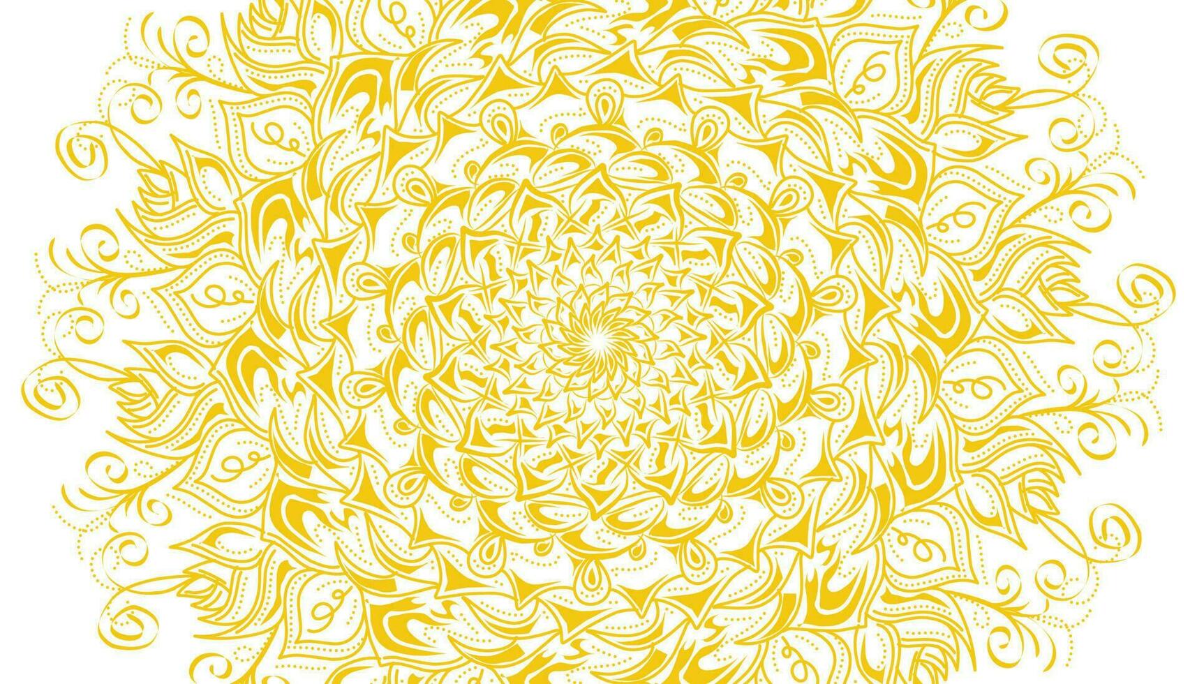 Yellow mandala motif decoration illustration vector
