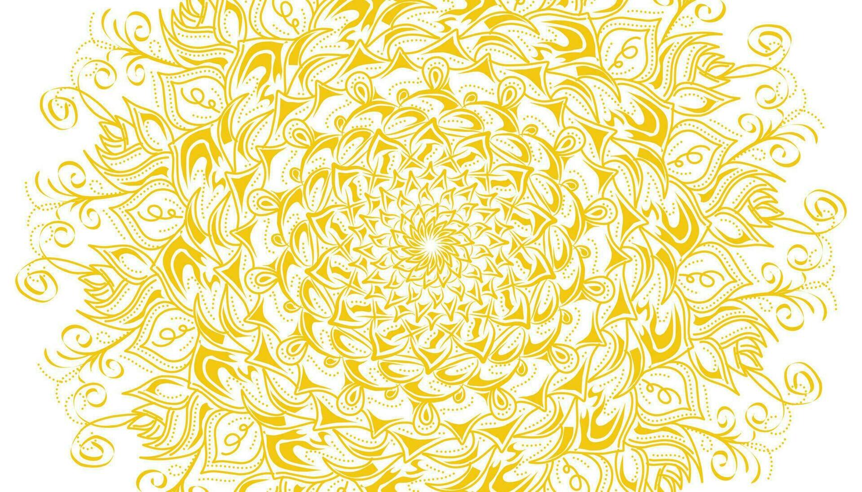 Yellow mandala motif decoration illustration vector