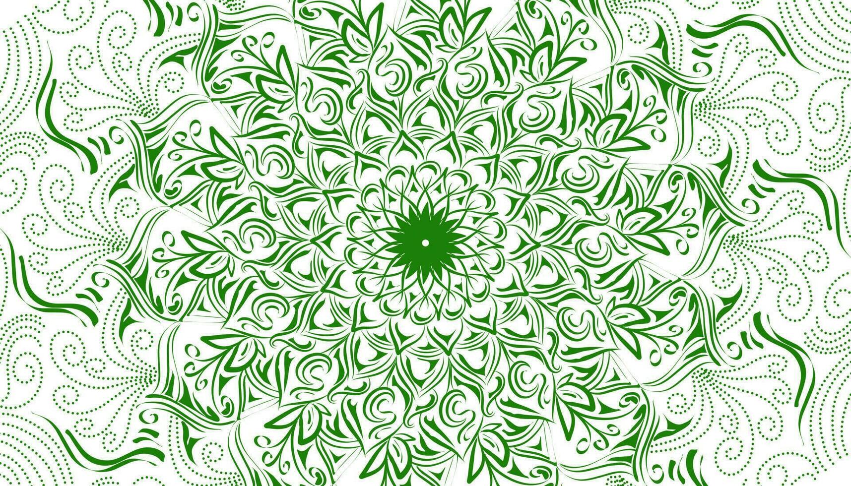 Green mandala motif decoration illustration vector