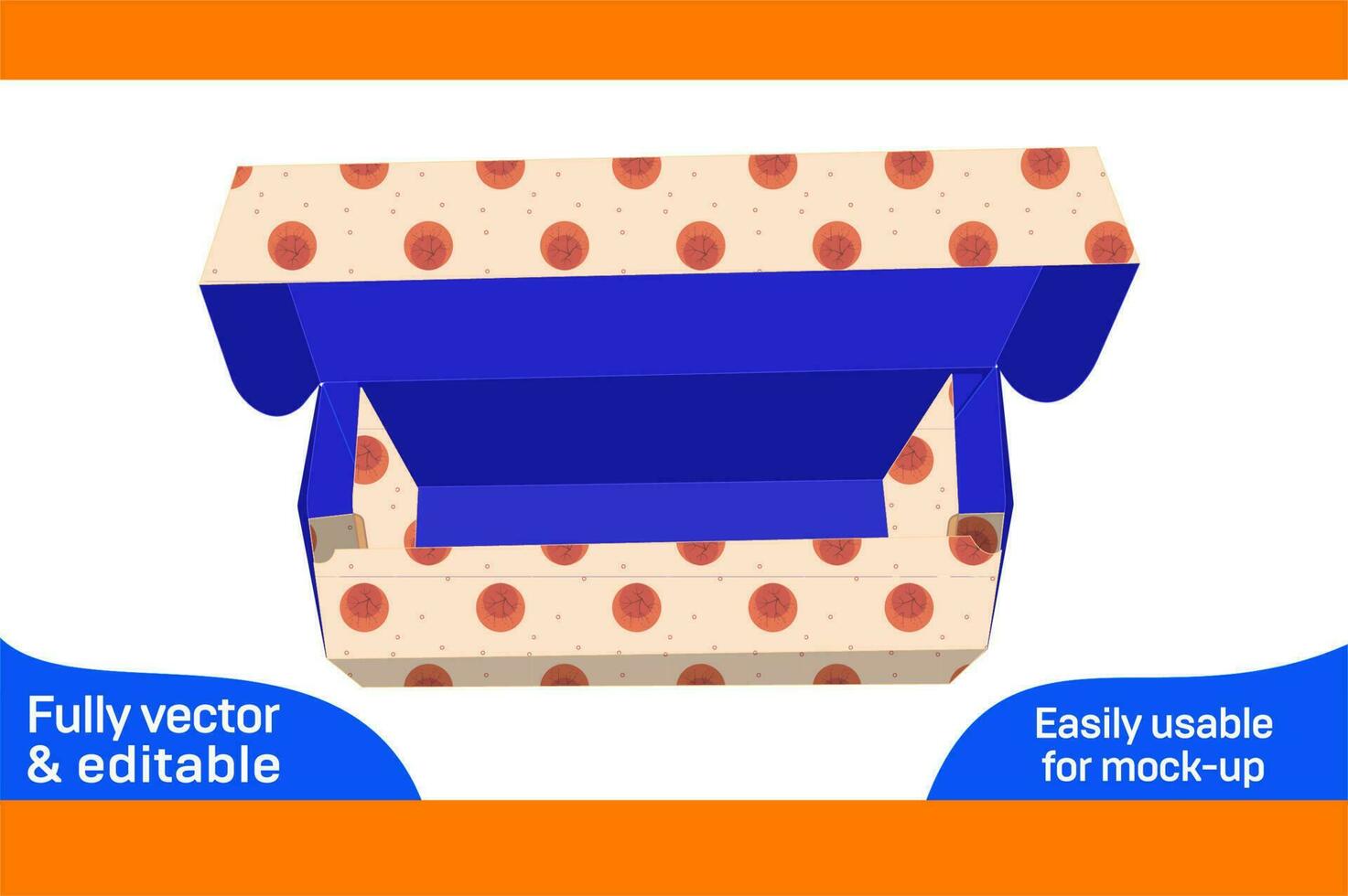 PVC Foodservice Wrap Plastic Film Roll or Food packaging box dieline template and 3D render file 3D box vector