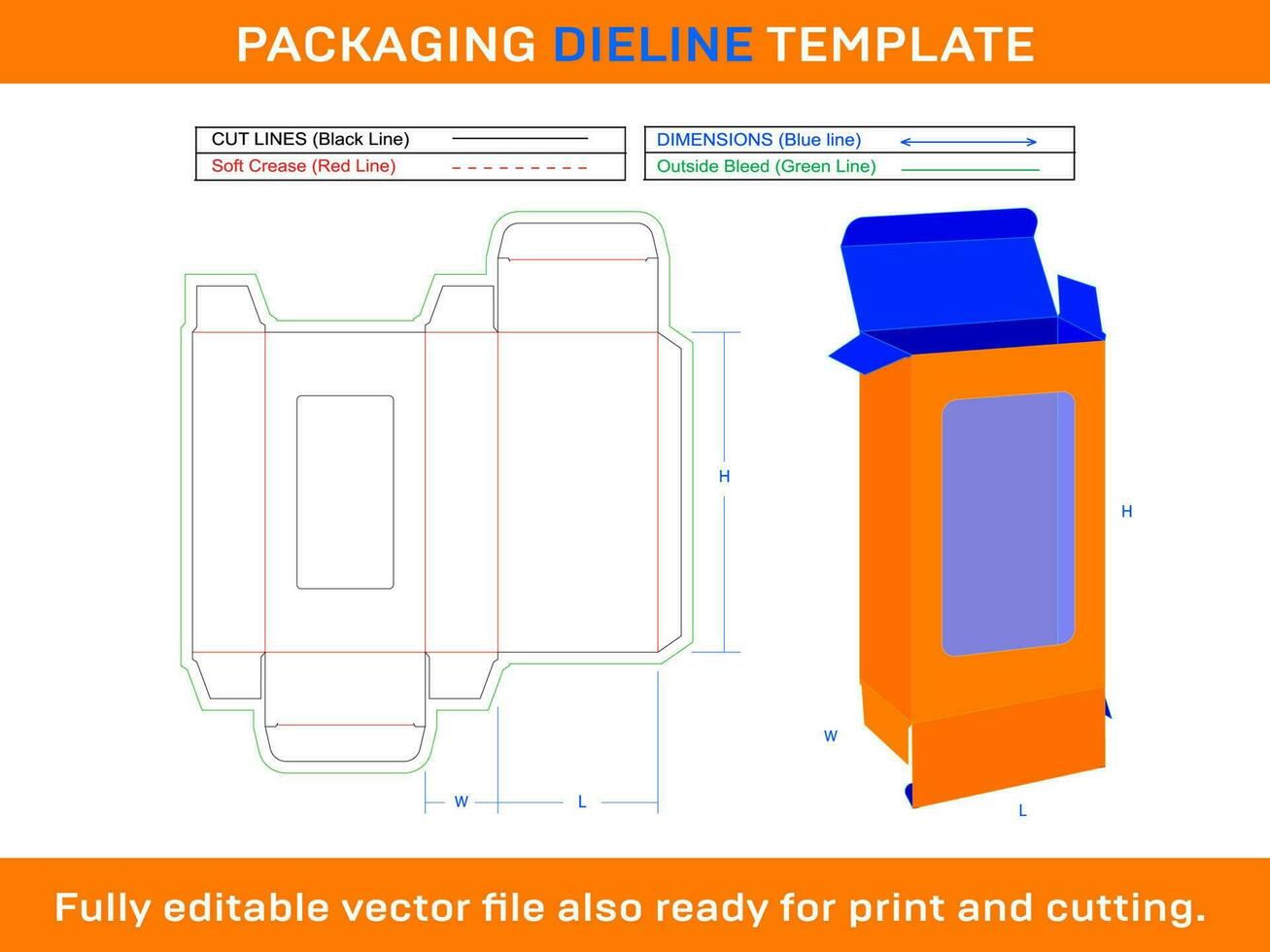 Custom Lipstik Box Dieline Template vector