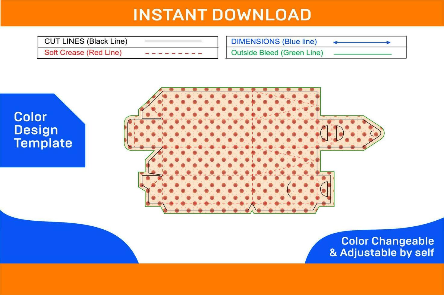 Packaging wine carton box dieline template and 3D box design color changeable and editable Color Design Template vector