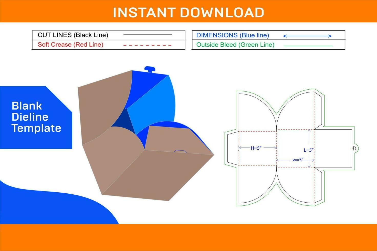 Surprise birth day Gift box dieline template and 3d box template design Blank dieline template vector