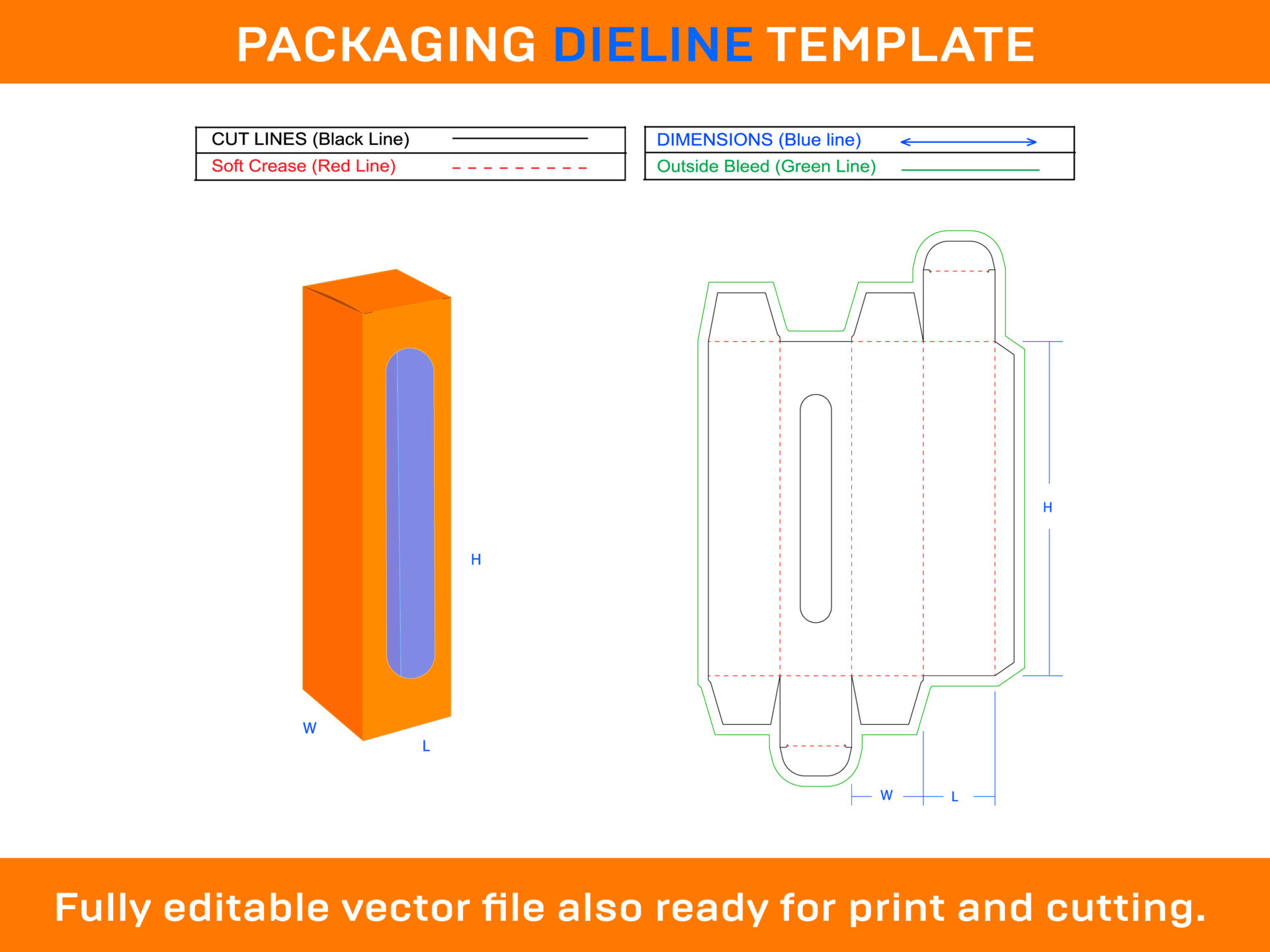 Lipstick Box Dieline Template 24552098 Vector Art at Vecteezy