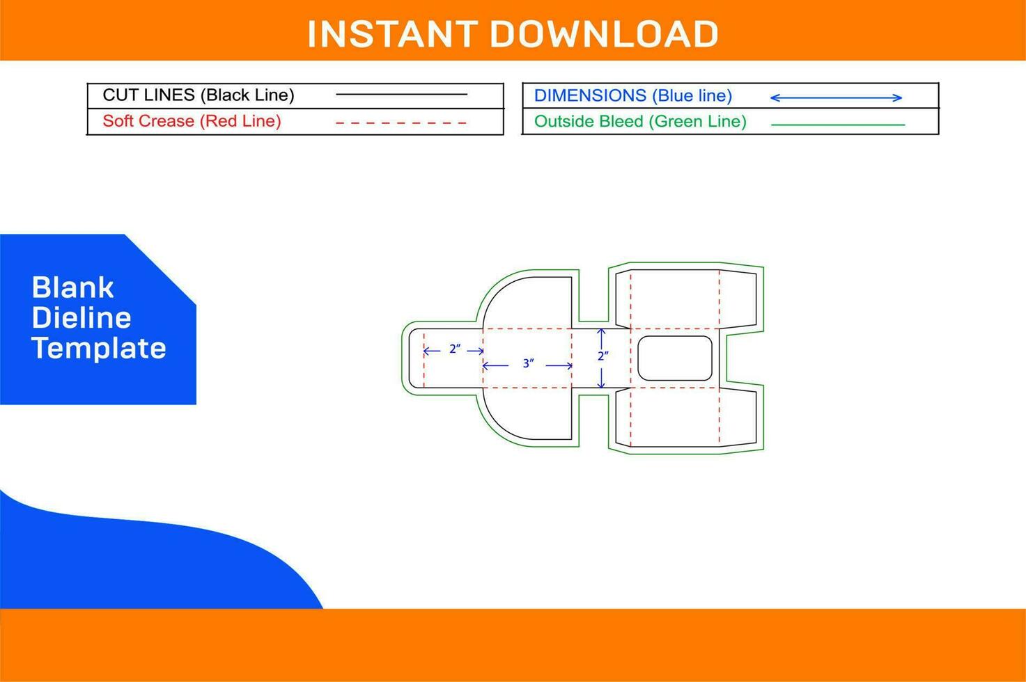 Packaging paper display cake box template and 3d box design vector file Blank dieline template