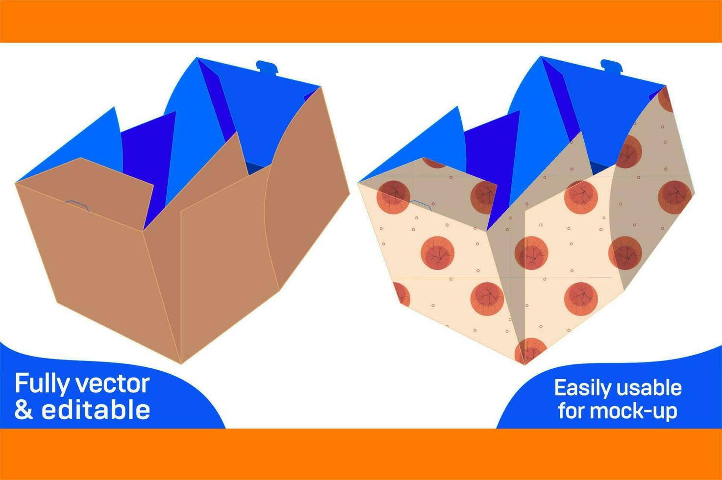 Gift box packaging dieline template and 3D box design color changeable and editable file 3D box vector