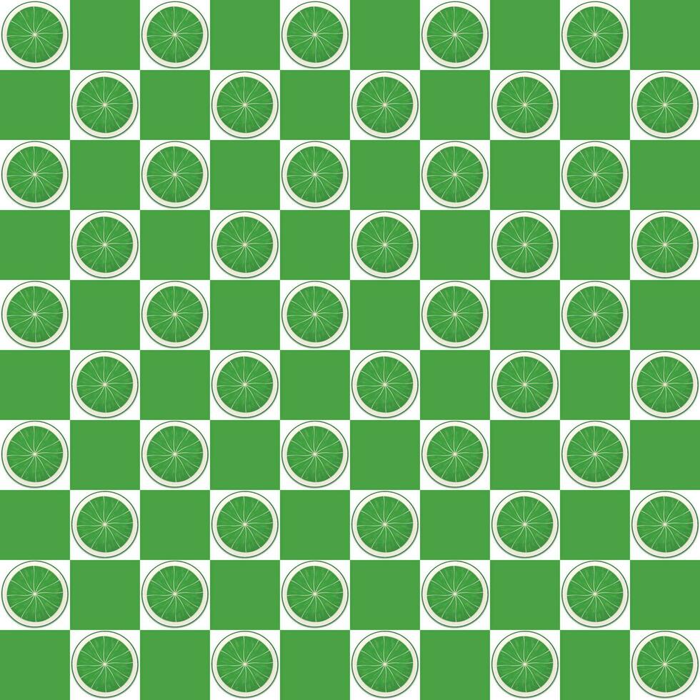seamless pattern with lime slices on chessboard for banners, cards, flyers, social media wallpapers, etc. vector