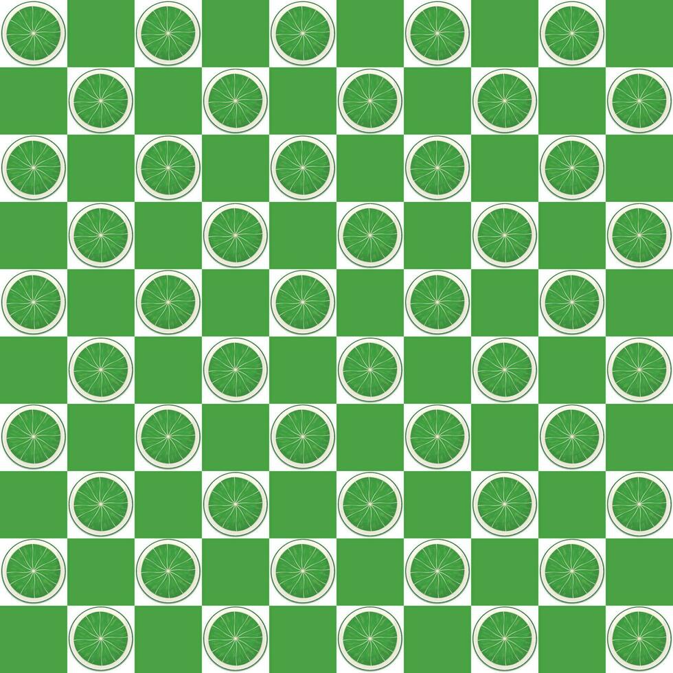 seamless pattern with lime slices on chessboard for banners, cards, flyers, social media wallpapers, etc. vector