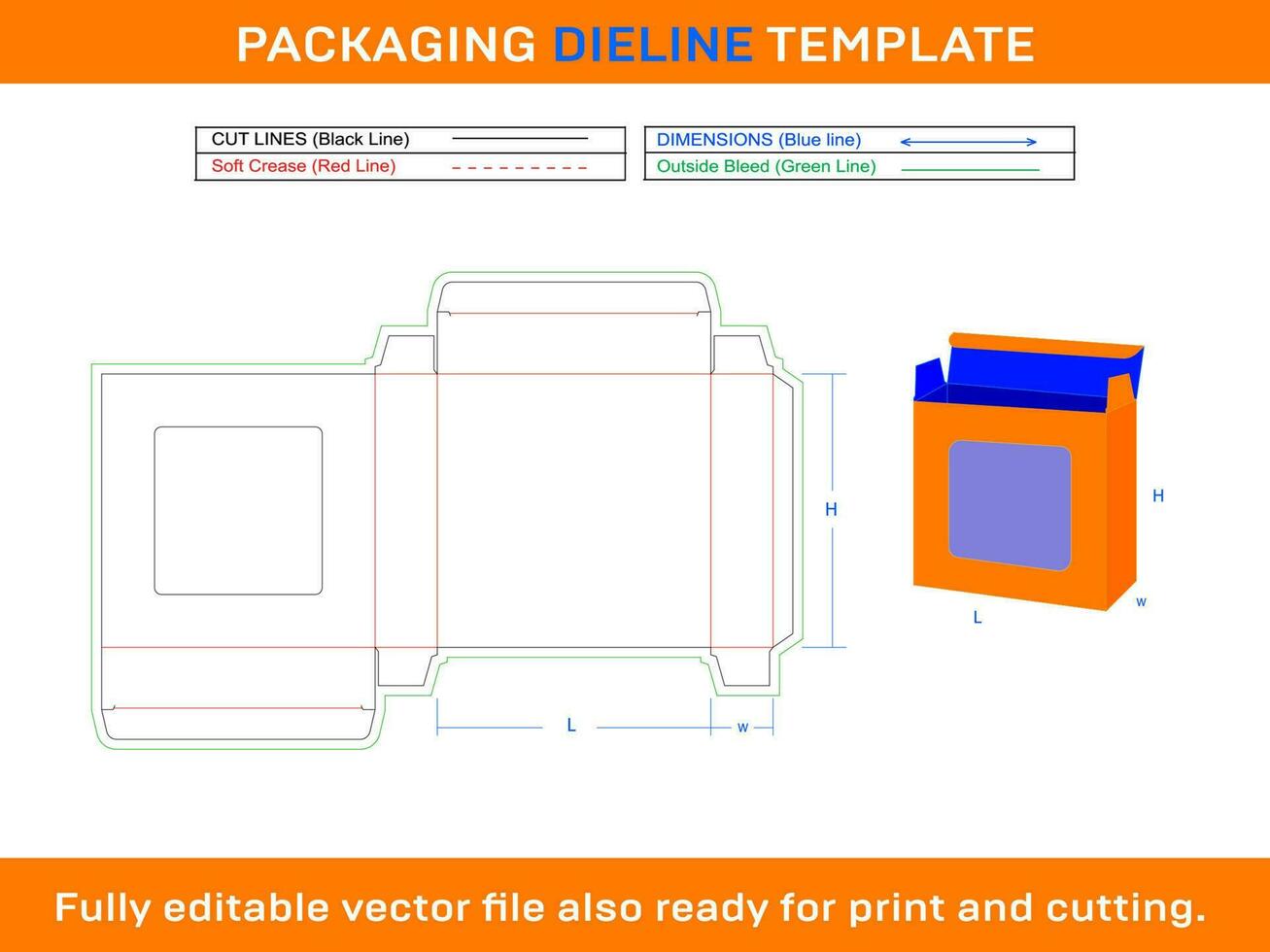 Lipstik Box, Gift Box Dieline Template vector