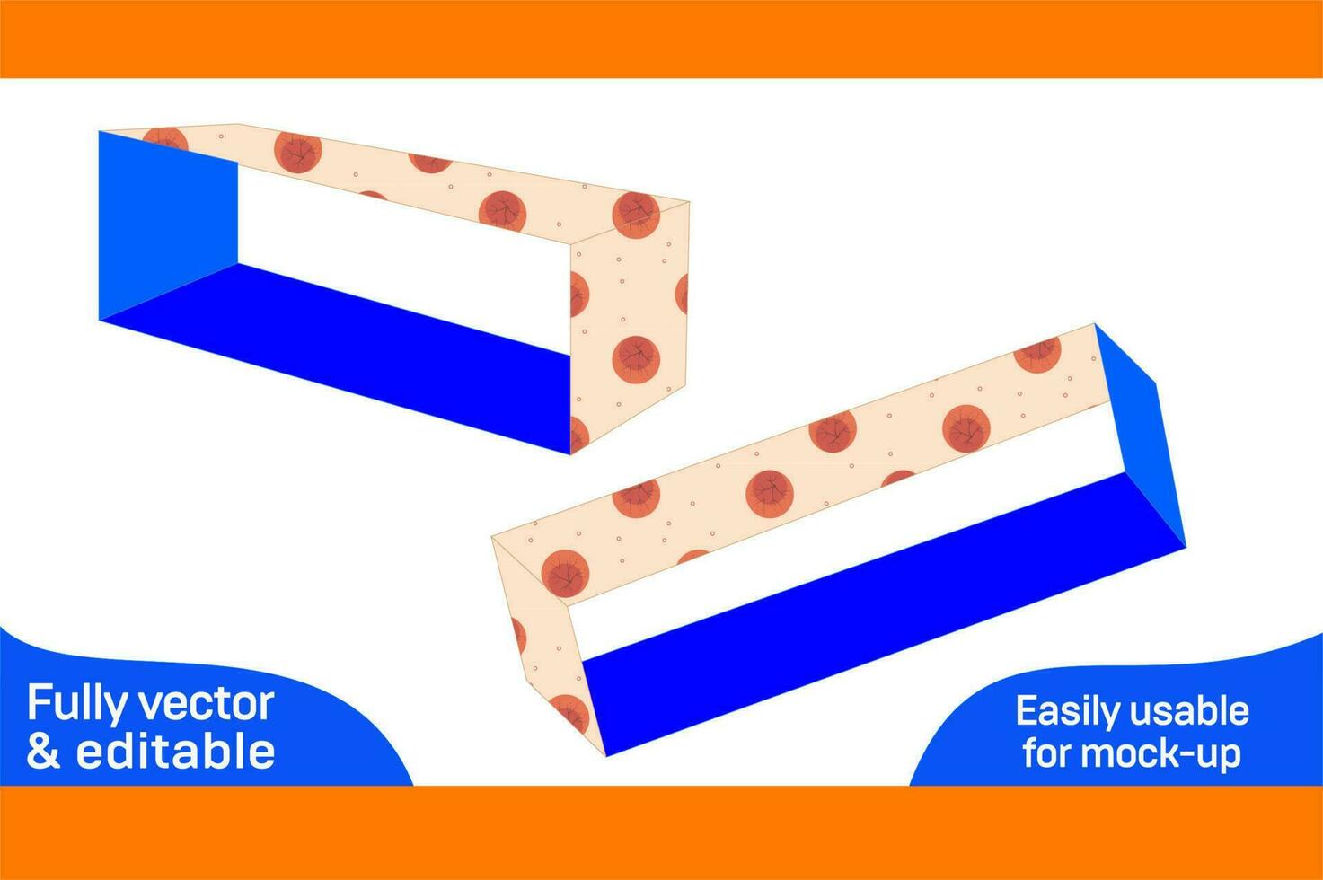 Packaging Sleeve  box dieline template and 3D box design easily editable and resizeable 3D box vector