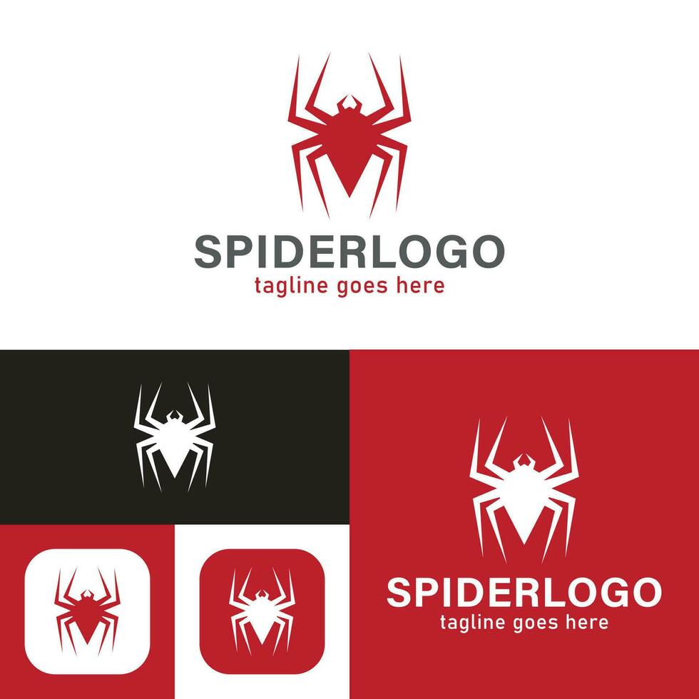 Simple Spider logo.Minimal Icon Style.Vector Illustration.Black and white.Unique, elegant, modern style. vector