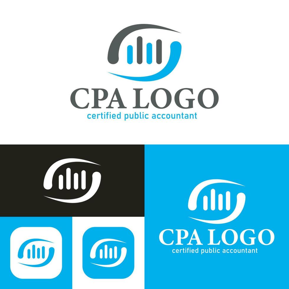 Simple Certified Public Accountant Logo Template.CPA logo. Black and white. Vector Illustration.