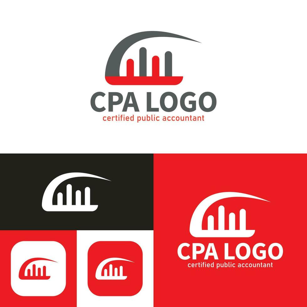 Simple Certified Public Accountant Logo Template.CPA logo. Black and white. Vector Illustration.