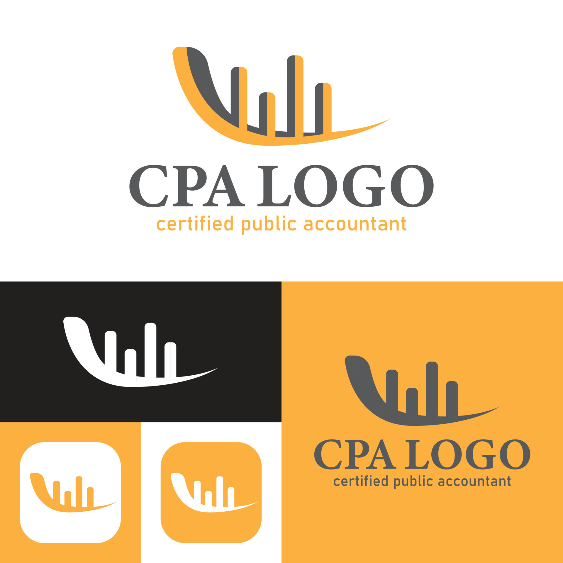 Simple Certified Public Accountant Logo Template.CPA logo. Black and white. Vector Illustration