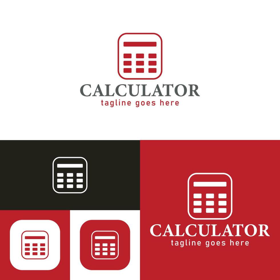 Simple calculator logo. Minimal Icon Style.Vector Illustration.Black and white.Unique, elegant, modern style. vector