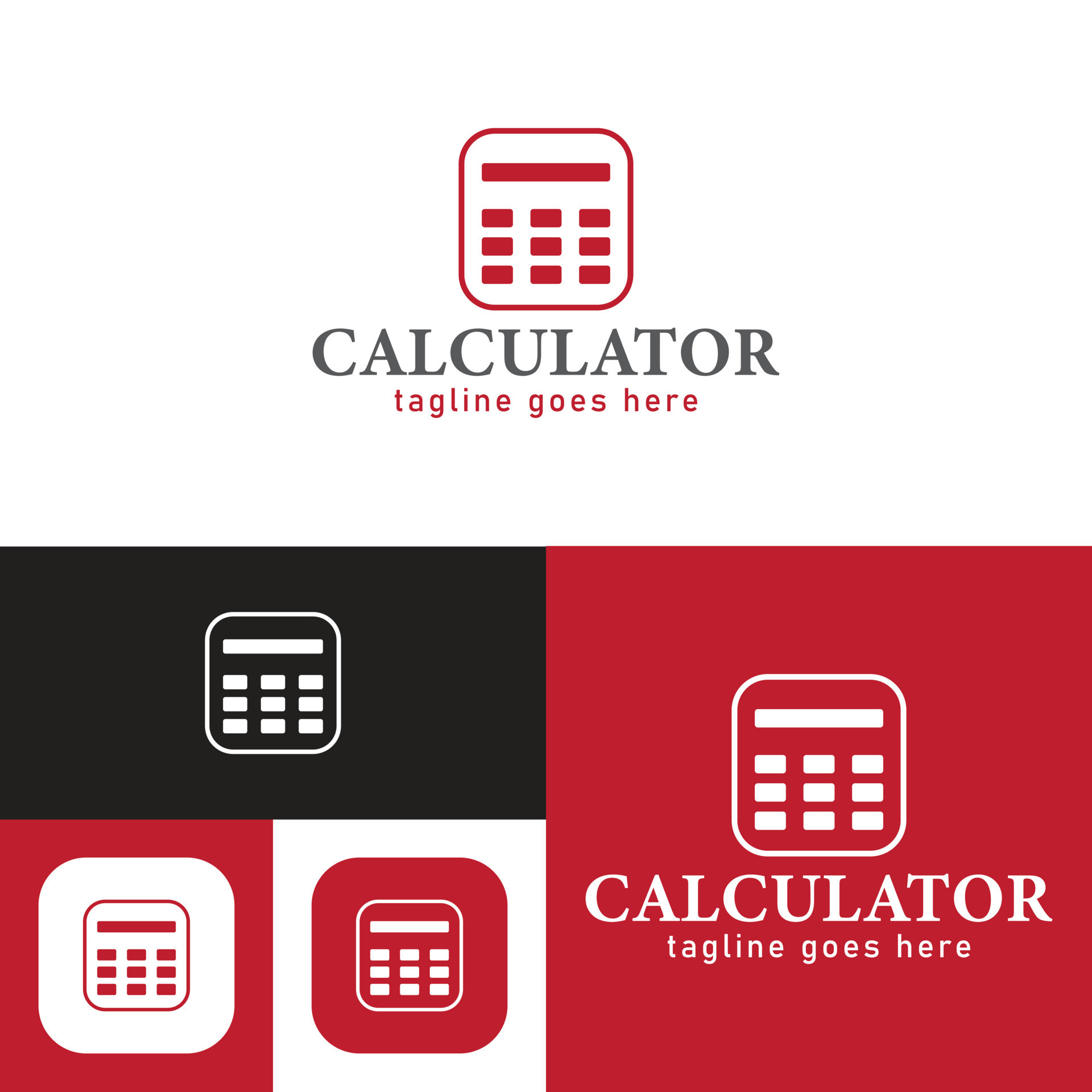 Simple calculator logo. Minimal Icon Style.Vector Illustration.Black
