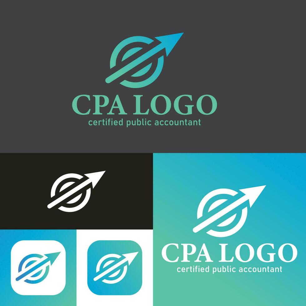 Simple Certified Public Accountant Logo. Minimal Icon Style.Vector Illustration.Black and white.Unique, elegant, modern style.CPA Logo.Circle shape. vector