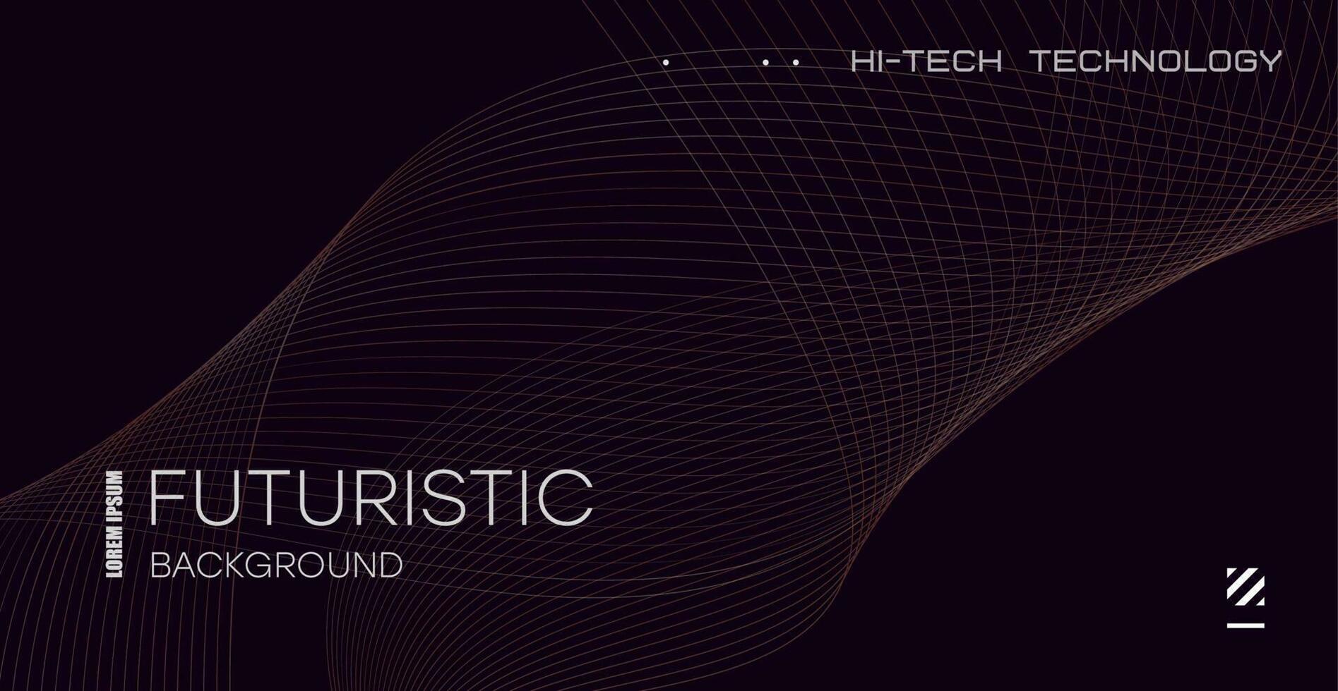 Luxurious golden blend of lines. Dark abstract background with geometric lines. Vector banner design.