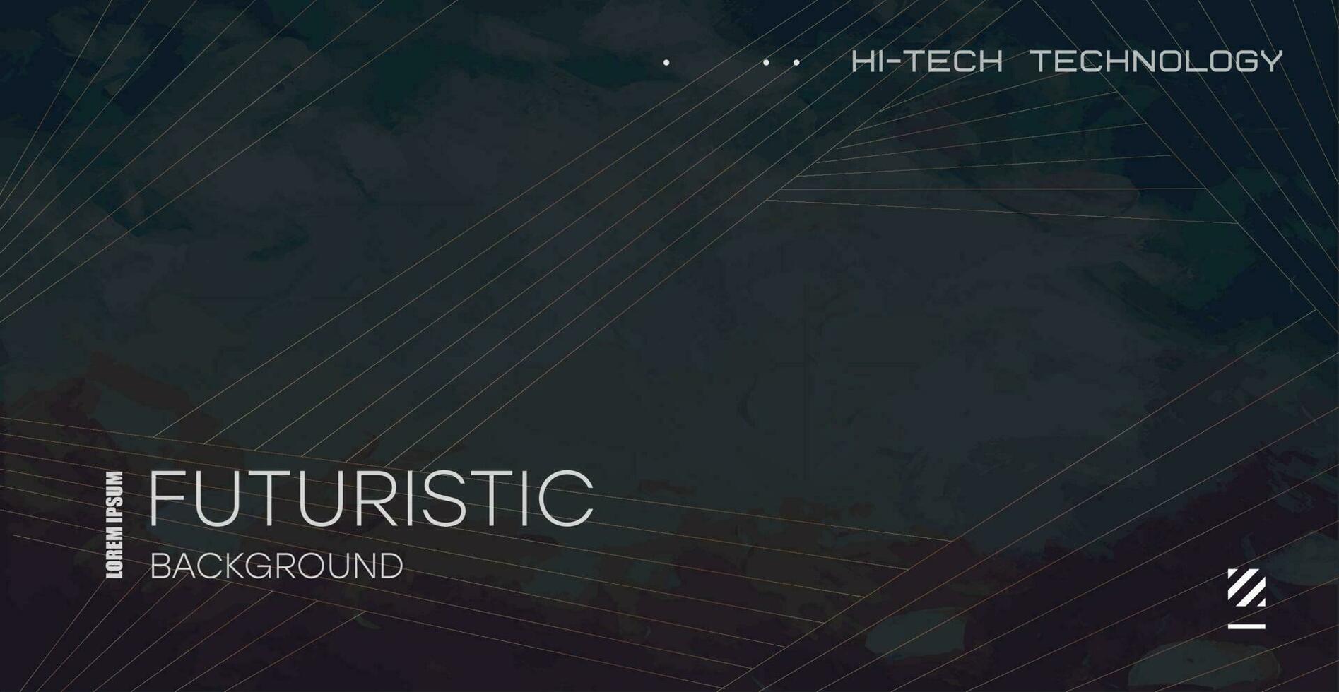 Luxurious grunge banner with dark stains and golden lines. Dark abstract background with geometric lines. Vector banner design.