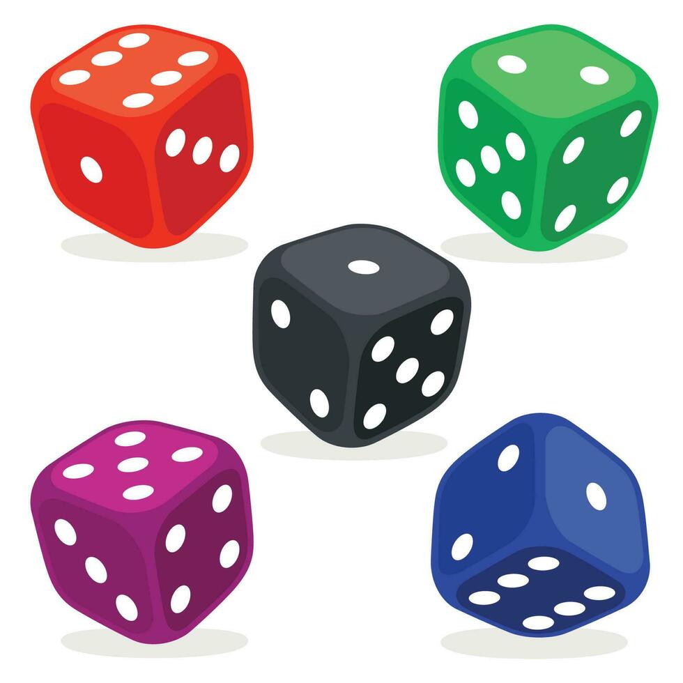 Vector Illustration Of Flat Dices