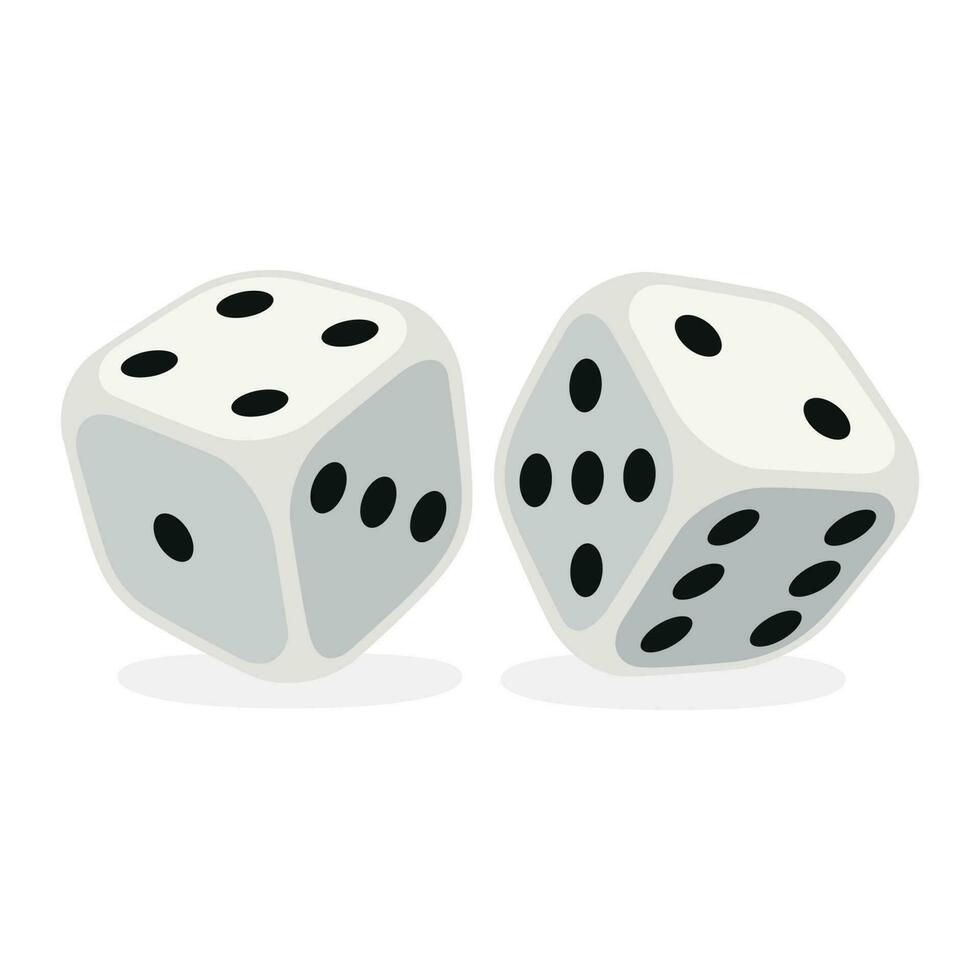 Vector Illustration Of Flat Dices
