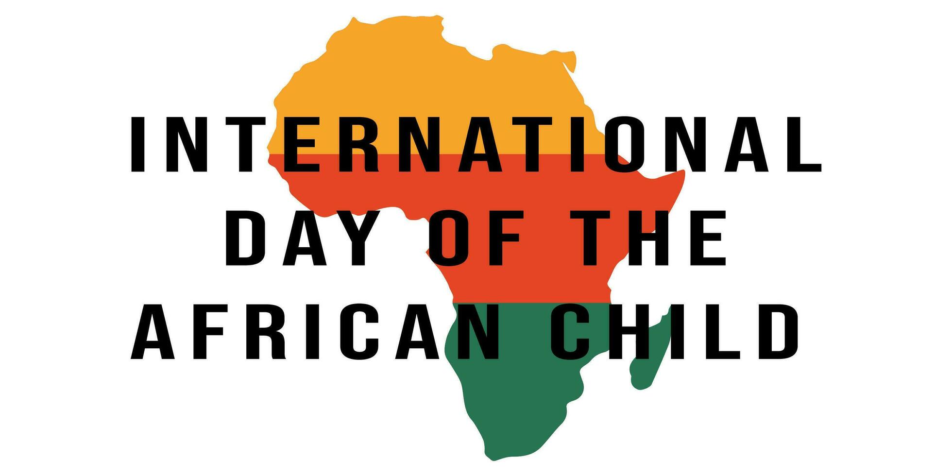internacional día de el africano niño bandera con África mapa. vector