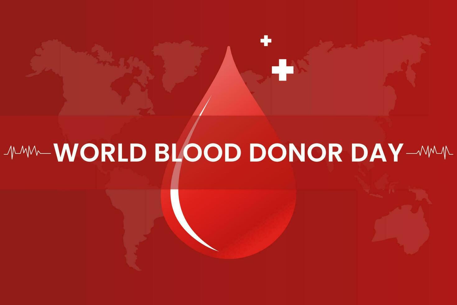 World Blood Donor Day on June 14th, vector design, with blood bag transferring blood concept