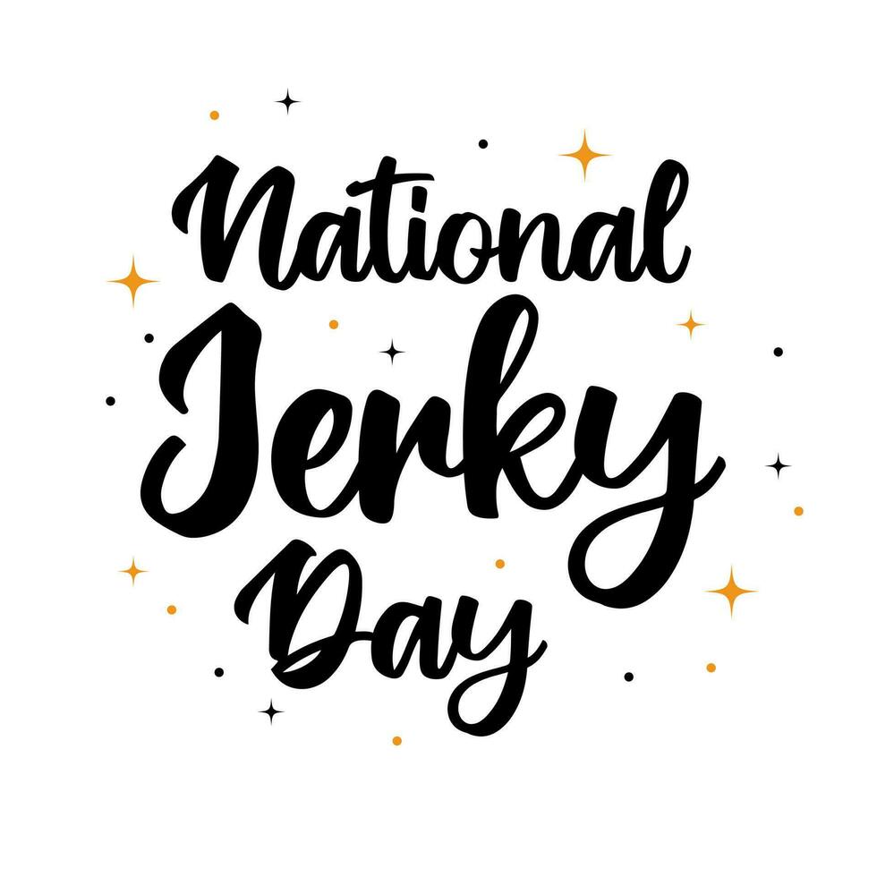 Happy National Jerky Day typography, June 06. Template for background, banner, card, poster with text inscription. Vector EPS10 illustration